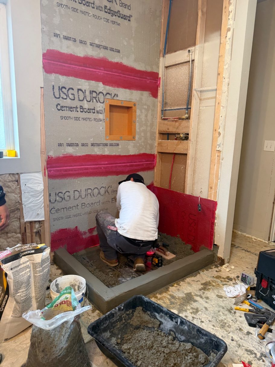 Hard at work Complete Bathroom Remodel